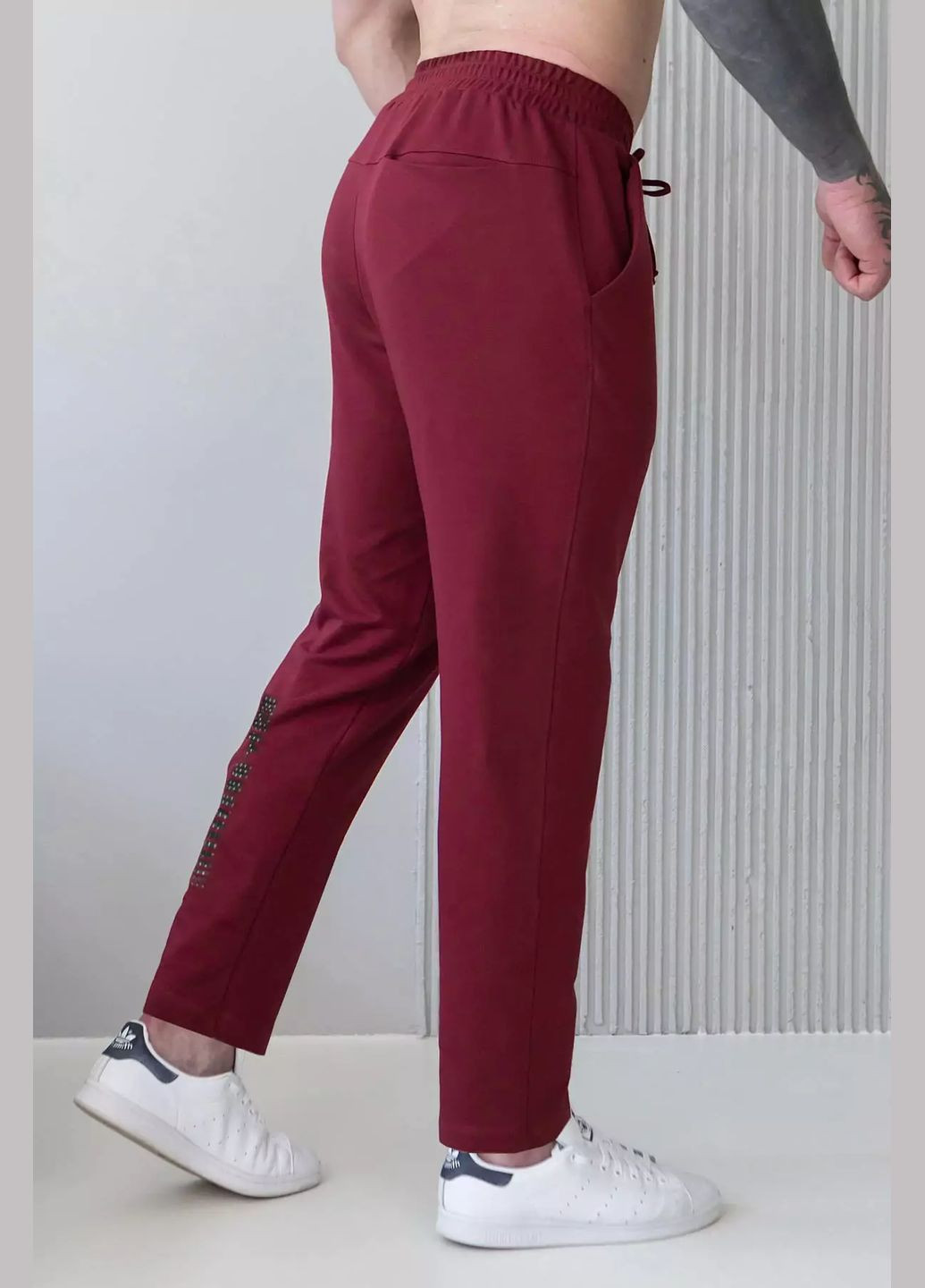 Бордовые кэжуал демисезонные прямые брюки TOTALFIT