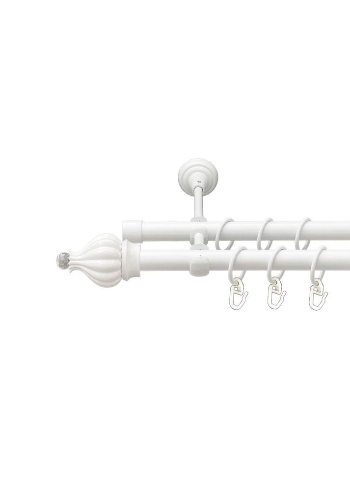 Карниз Таджа-Кристал металевий дворядний відкритий гладка труба Арктіс 19\19 мм 200 см (00-00021282) ORVIT (300691606)