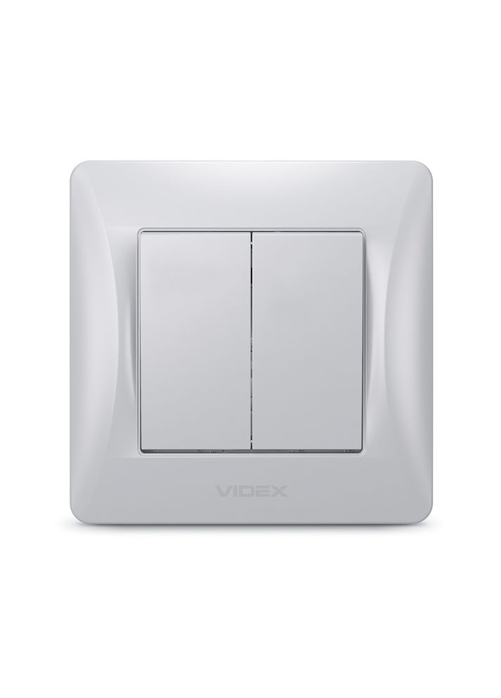 Выключатель 2-клавишный с повышенной огнеупорностью BINERA VF-BNSW2-SS серебристый Videx (282313076)