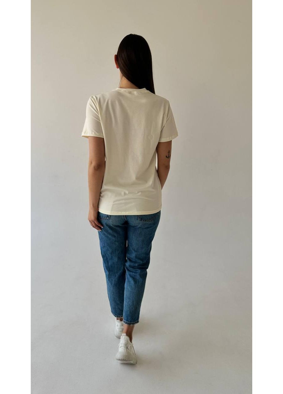 Женская футболка молоко No Brand - (368765969)