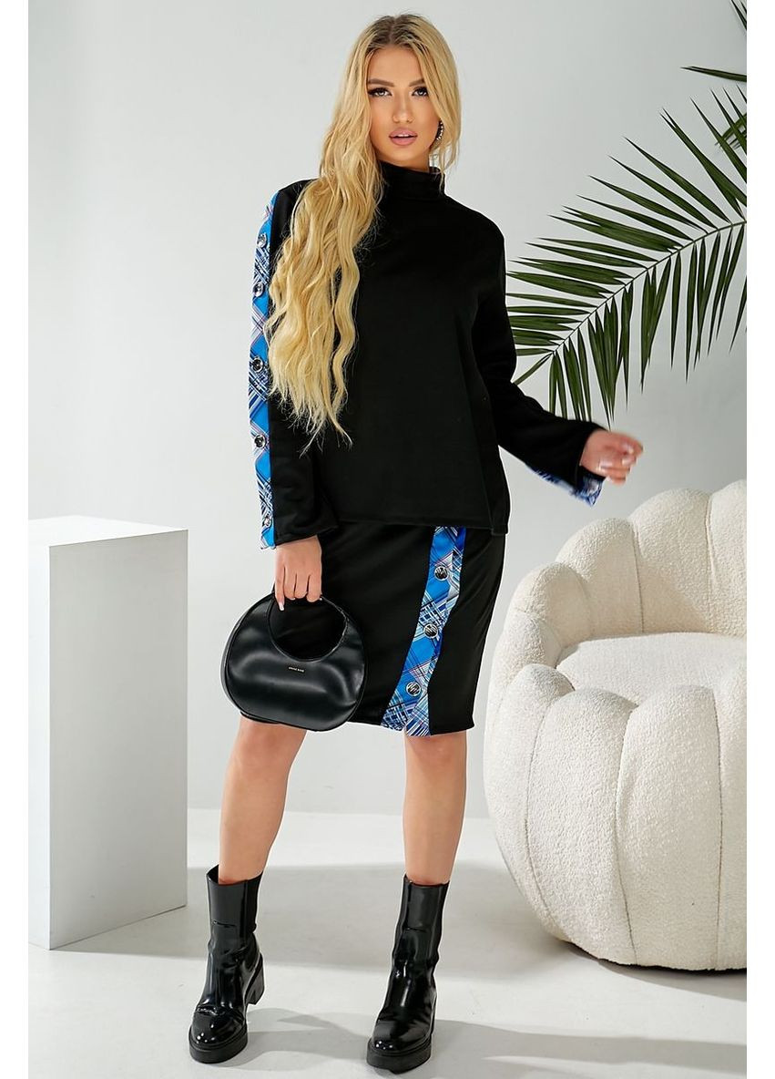 Костюм жіночий класичний, колір чорно-синій, 257R322-2 Ager (363977807)