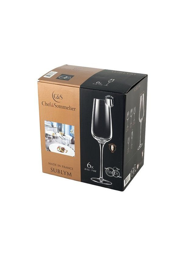 Набiр келихiв для шампанського C&S Sublym 210 мл 6 шт. (L2762/1) Chef & Sommelier (296656359)