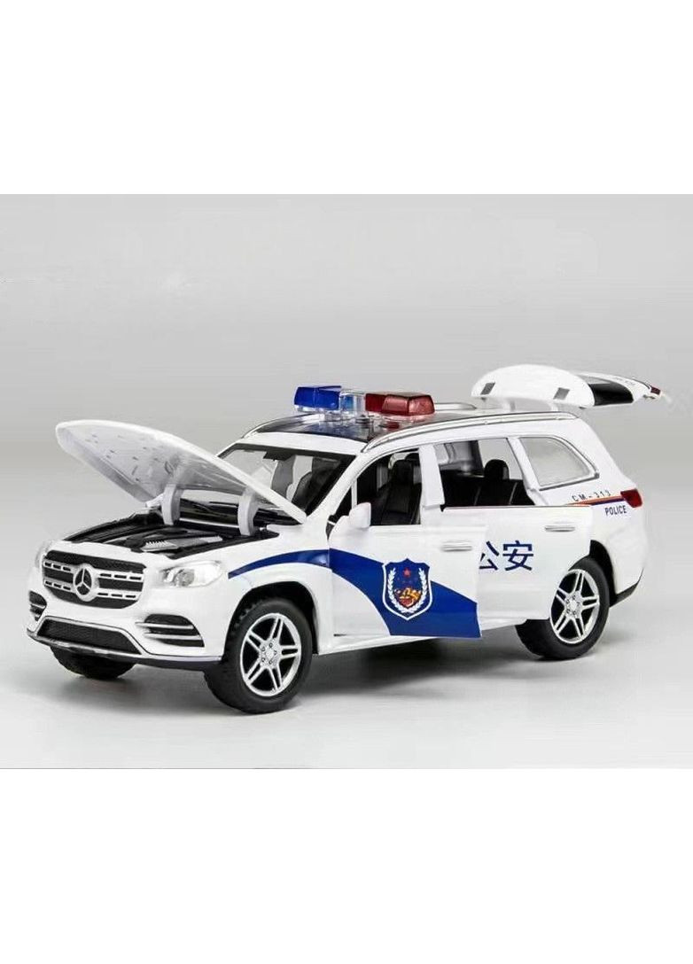 Іграшковий автомобіль Поліція Mercedes-Benz GLE 580 металічна з інерційним механізмом, світлом та звуком 1:32 3002 Білий No Brand (356904730)