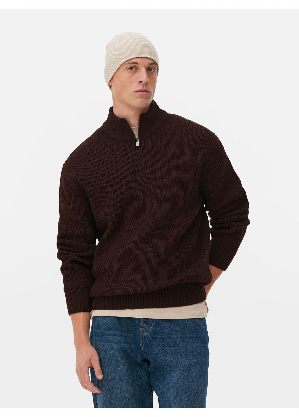 Темно-коричневий светр зима,темно-коричневий, Primark