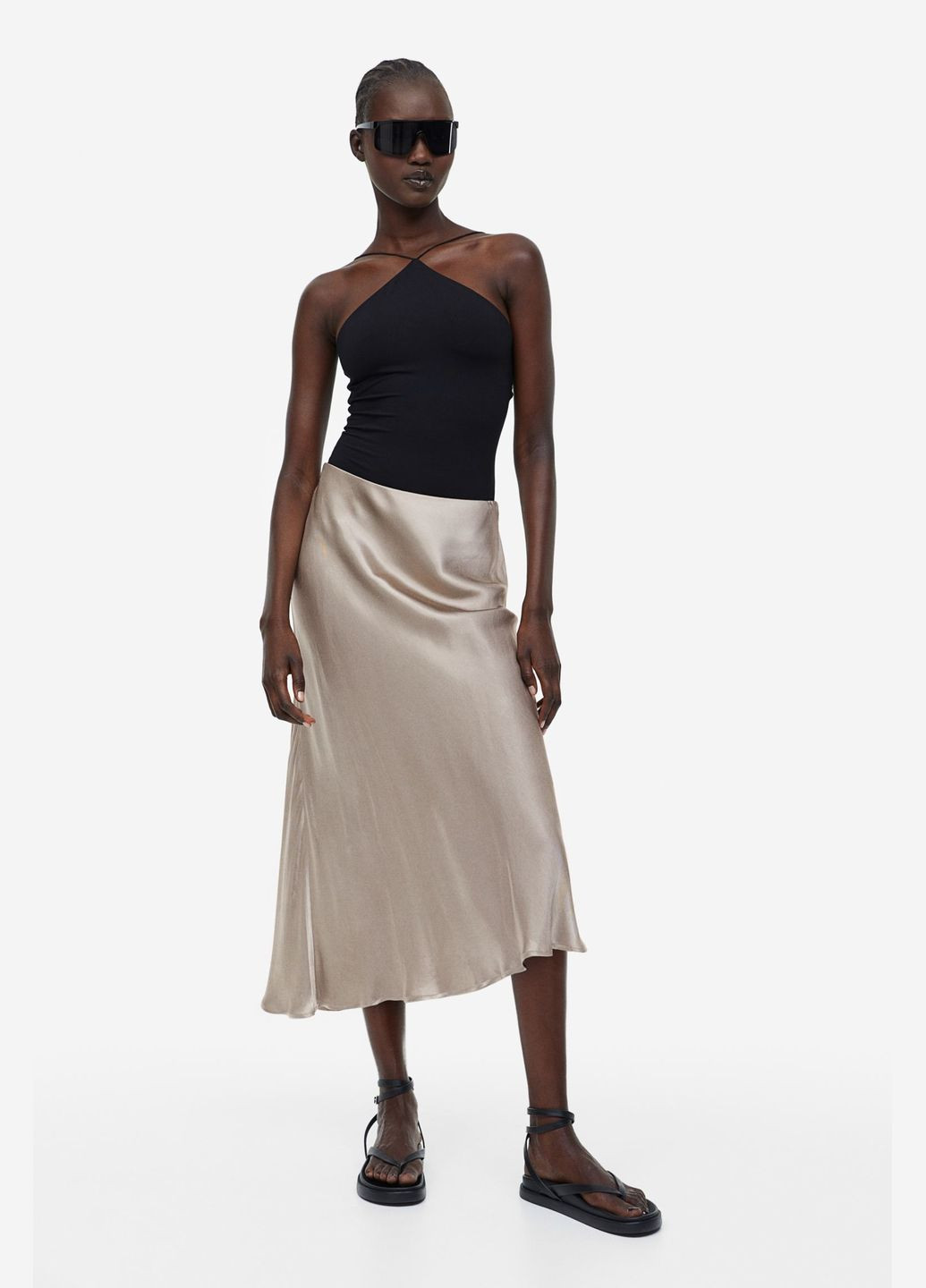 Бежевая повседневная однотонная юбка H&M