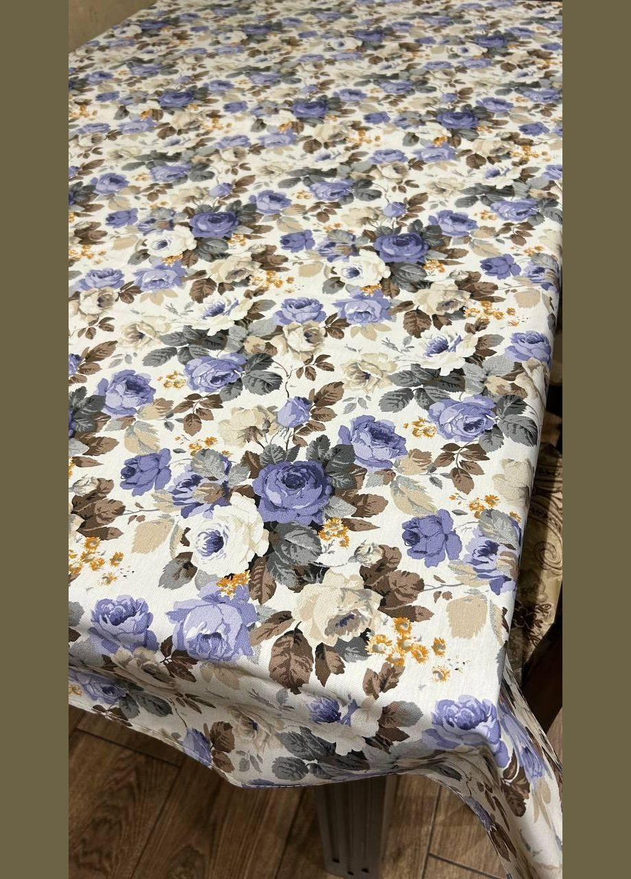 Хлопковая влагоотталкивающая скатерть с узором цветка с пропиткой 180х220 см 0506-2 (0506-2-01) No Brand (348095180)