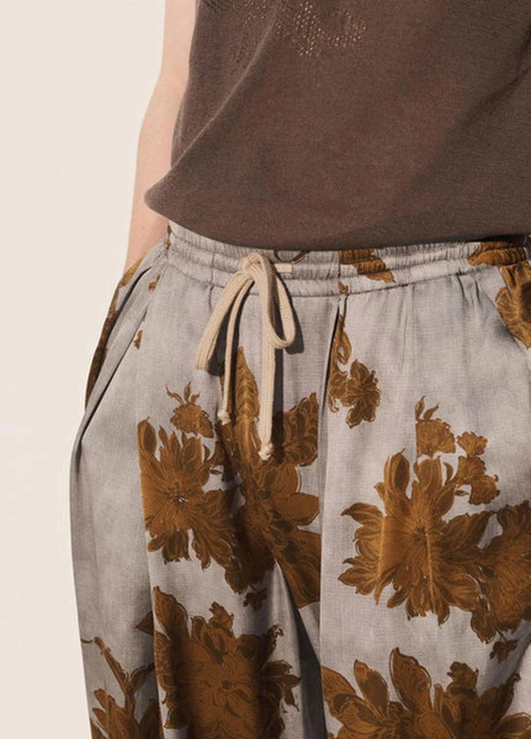 Комбинированные летние брюки Zara