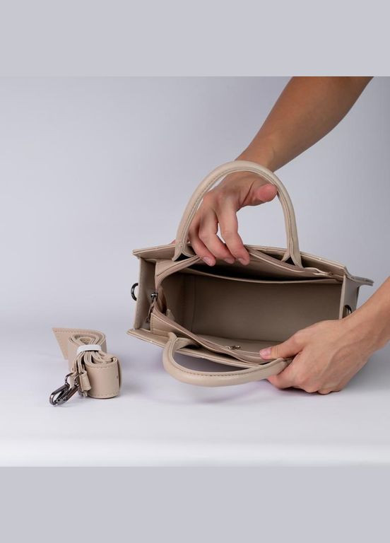 Сумка женская Кросс боди функциональная бежевая из экокожи NIUNIU (340239629)