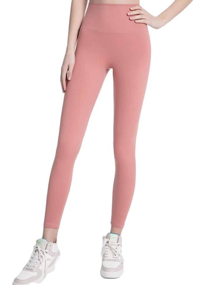 Темно-бежевые демисезонные женские леггинсы для йоги с высокой талией MINIZEBRA