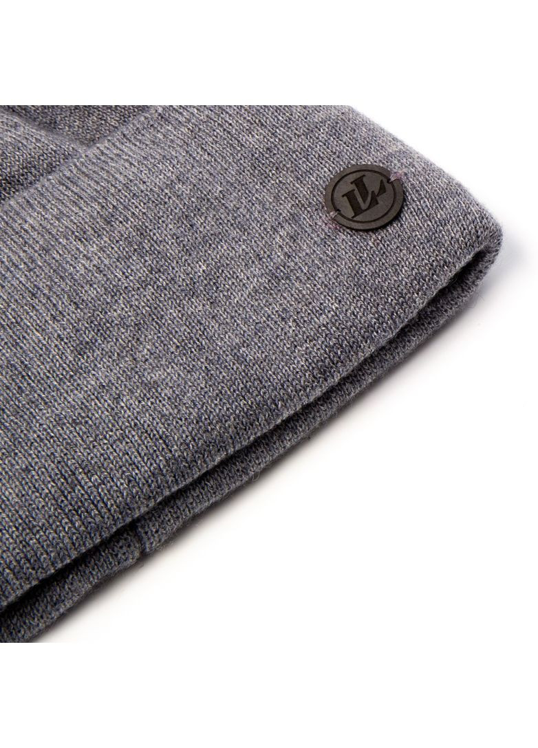 Шапка по голові чоловіча вовна з акрилом сіра TOBY 225-473 LuckyLOOK 225-473M (322781097)