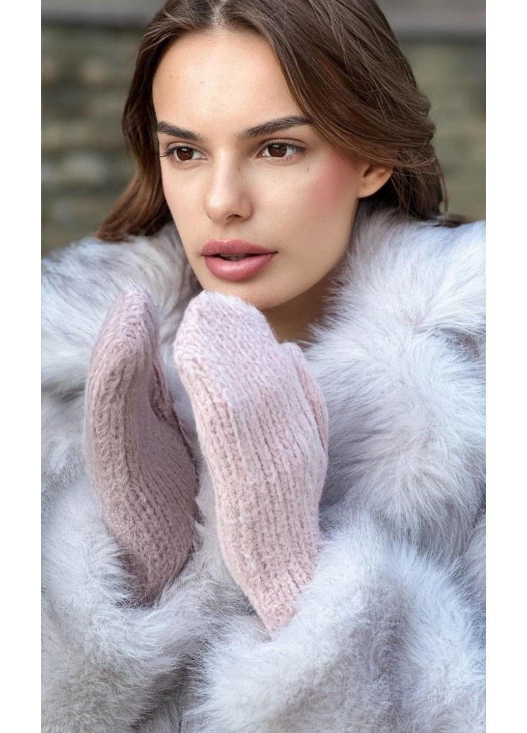 Варежки женские розовые De Mari (311600366)