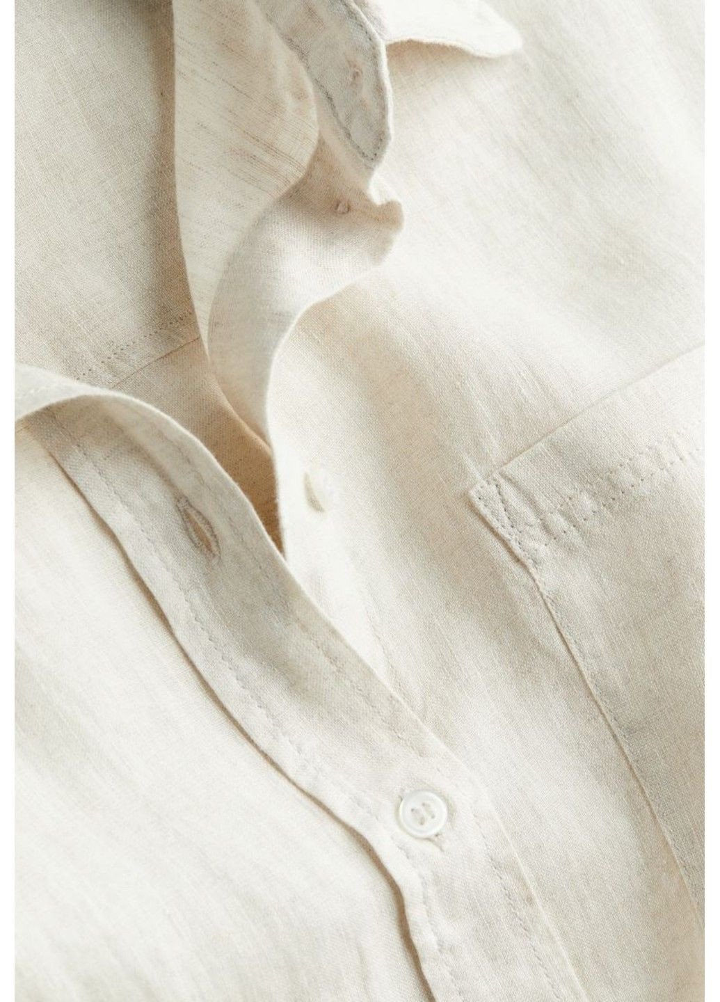 Жіноча лляна сорочка Н&М (57117) XS Світло-бежева H&M (293820155)