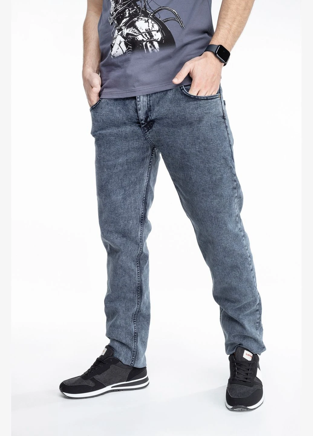 Синие демисезонные джинсы slim fit мужские cju925 CLUB JU