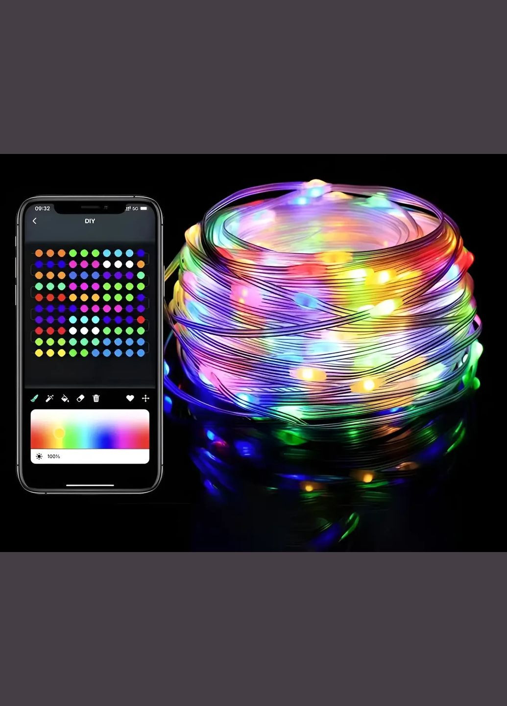 Умная смарт гирлянда smart роса rgb управления через смартфон пульт 20 метров 200 лед Niki Light (307171675)