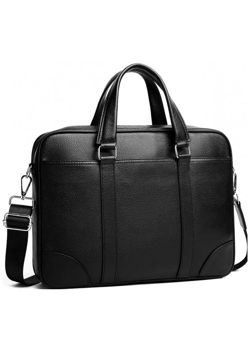Кожаная мужская черная сумка для документов и ноутбука No Brand (314455012)
