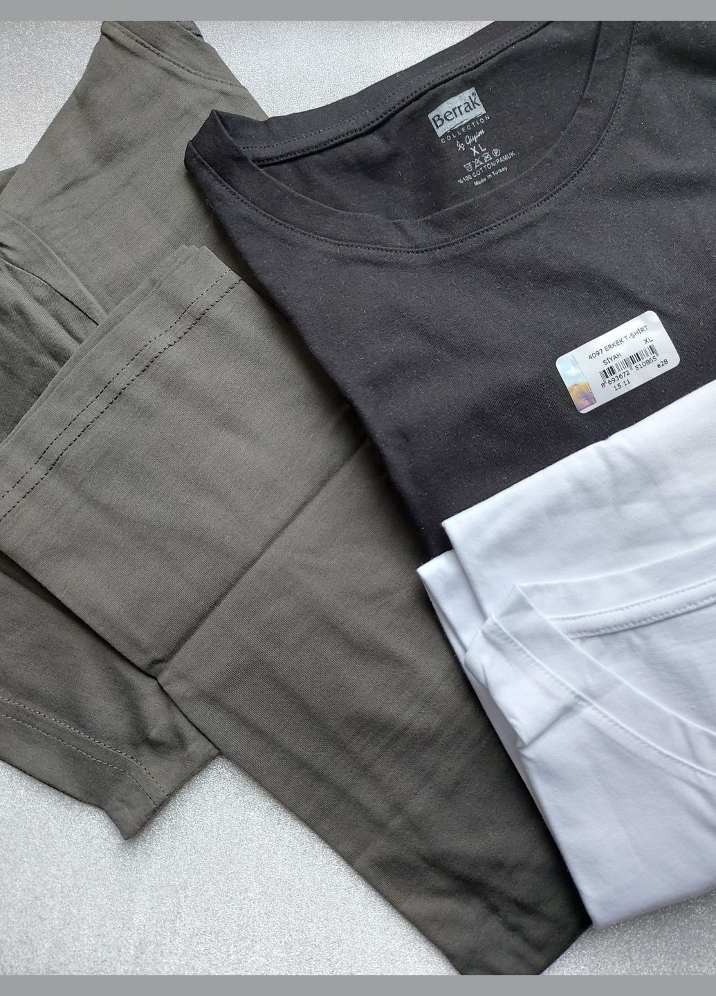 Черная футболка мужская белая 4097 турция Berrak