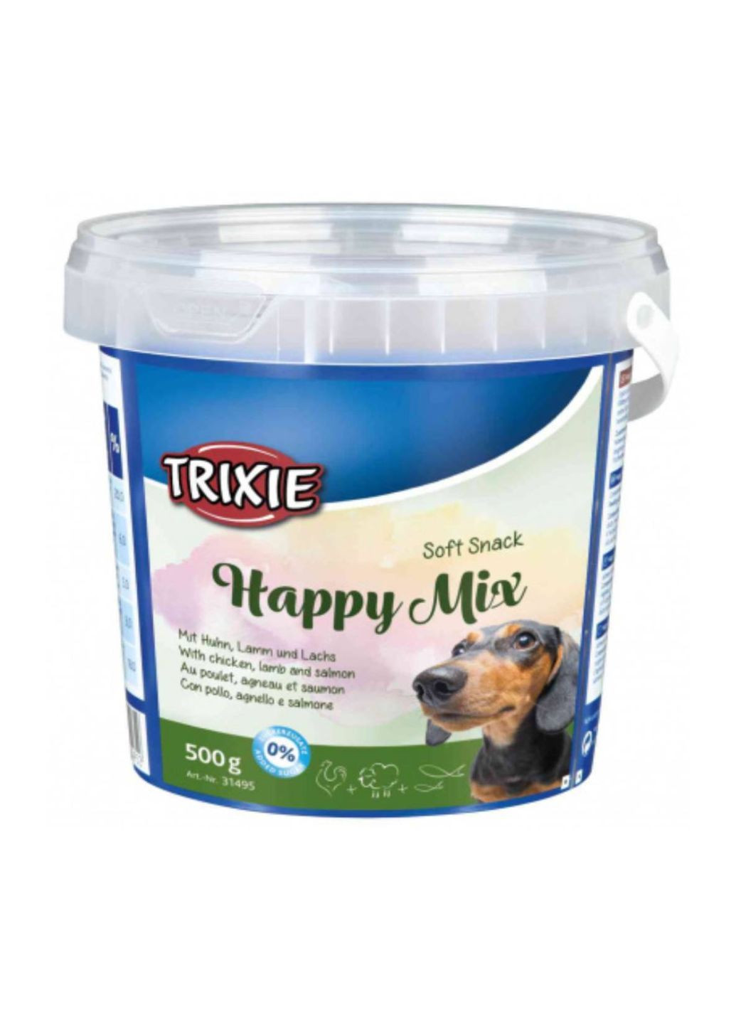 М'які ласощі для собак Soft Happy Mix з куркою ягнятком і лососем 500 г (31495) Trixie (362135184)