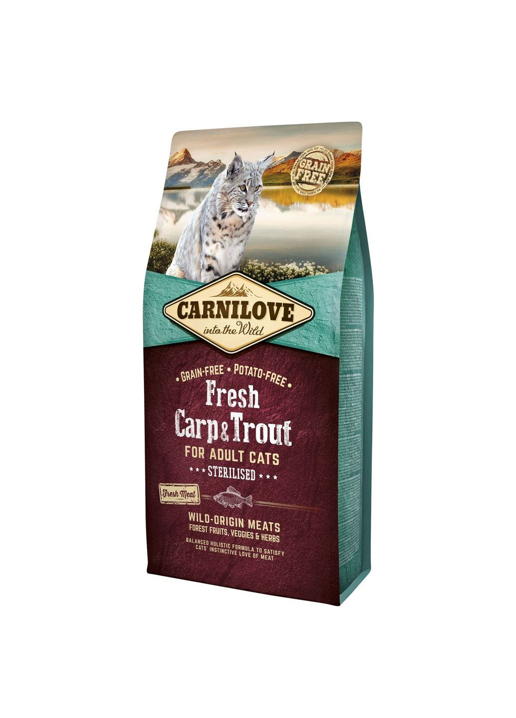 Сухой корм для стерилизованных кошек Fresh с карпом и форелью 6 кг (8595602527465) Carnilove (279568667)