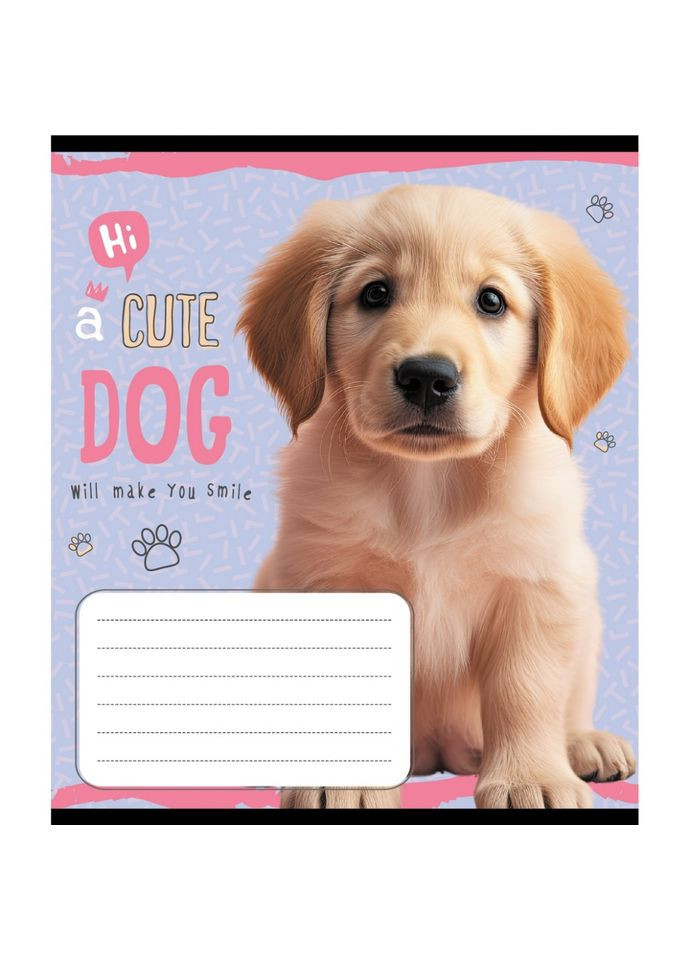 Зошит учнівський "Милий цуценя" 012 520132L 4 в лінію, 12 аркушів Leader (364127180)