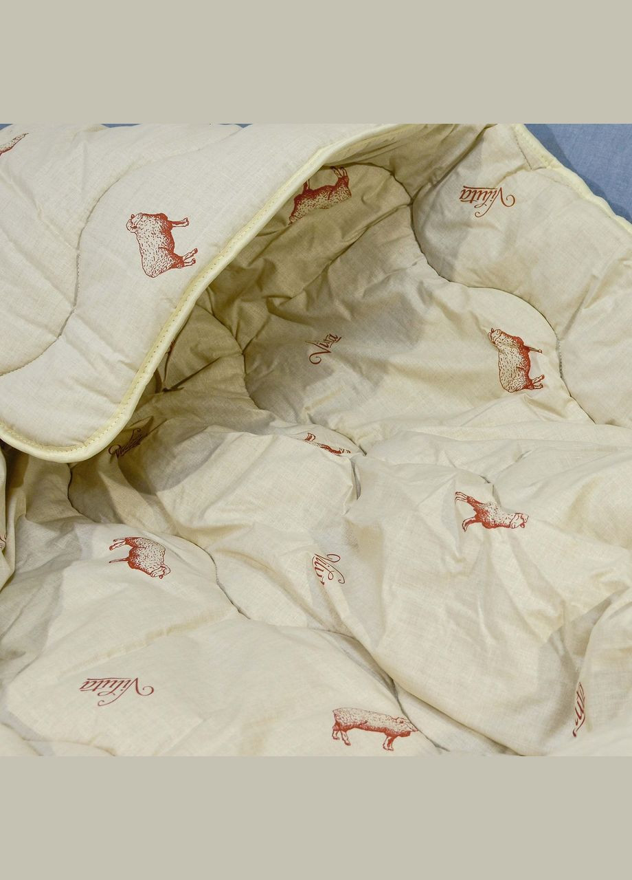 Ковдра вовняна в ранфорсі Premium 170*205 двоспальна (400) Viluta (288045776)