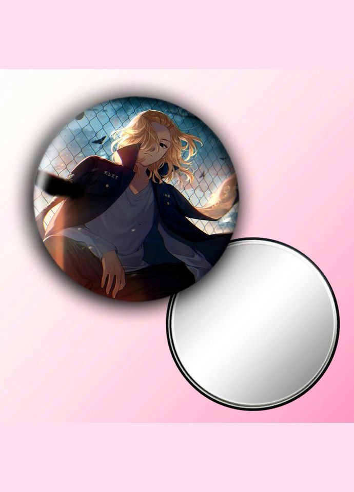 Зеркальце косметическое карманное Аниме Токийские мстители #0004 с рисунком круглый 56 мм No Brand (309155896)