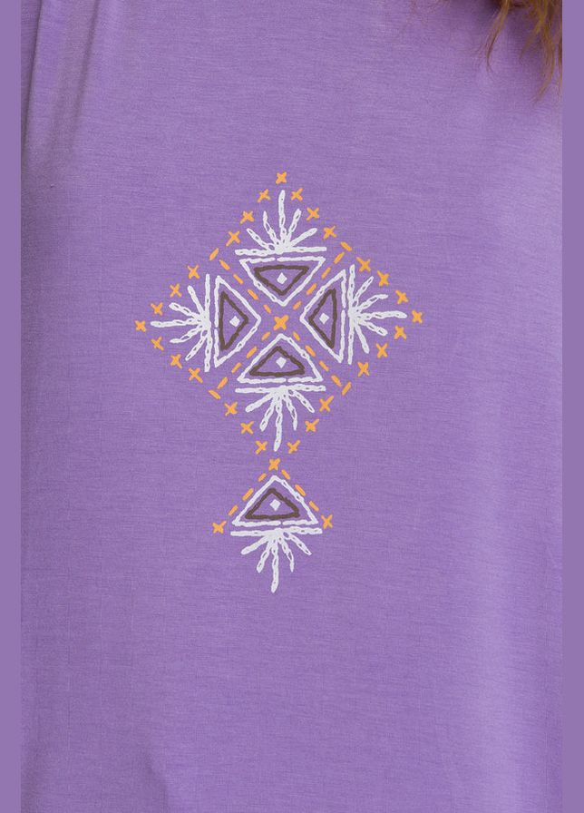 Фіолетова всесезон піжама з віскози з орнаментом майка + шорти Key LNS 960 A21 black