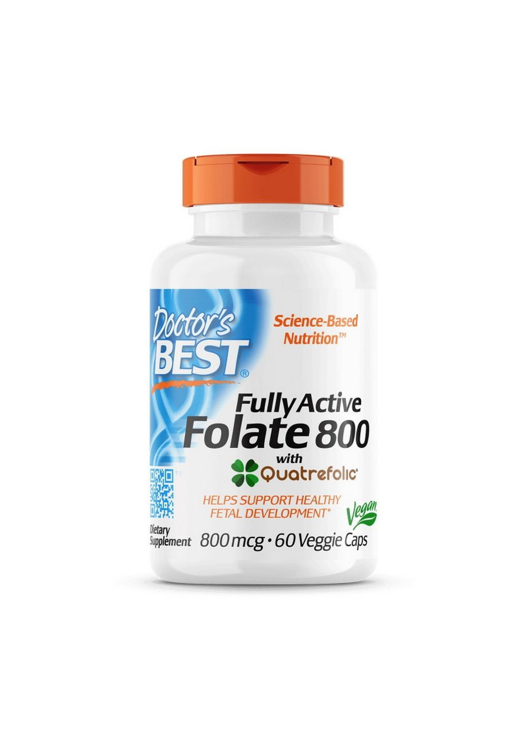 Витамины и минералы Fully Active Folate 800 mcg, 60 вегакапсул Doctor's Best (293476979)