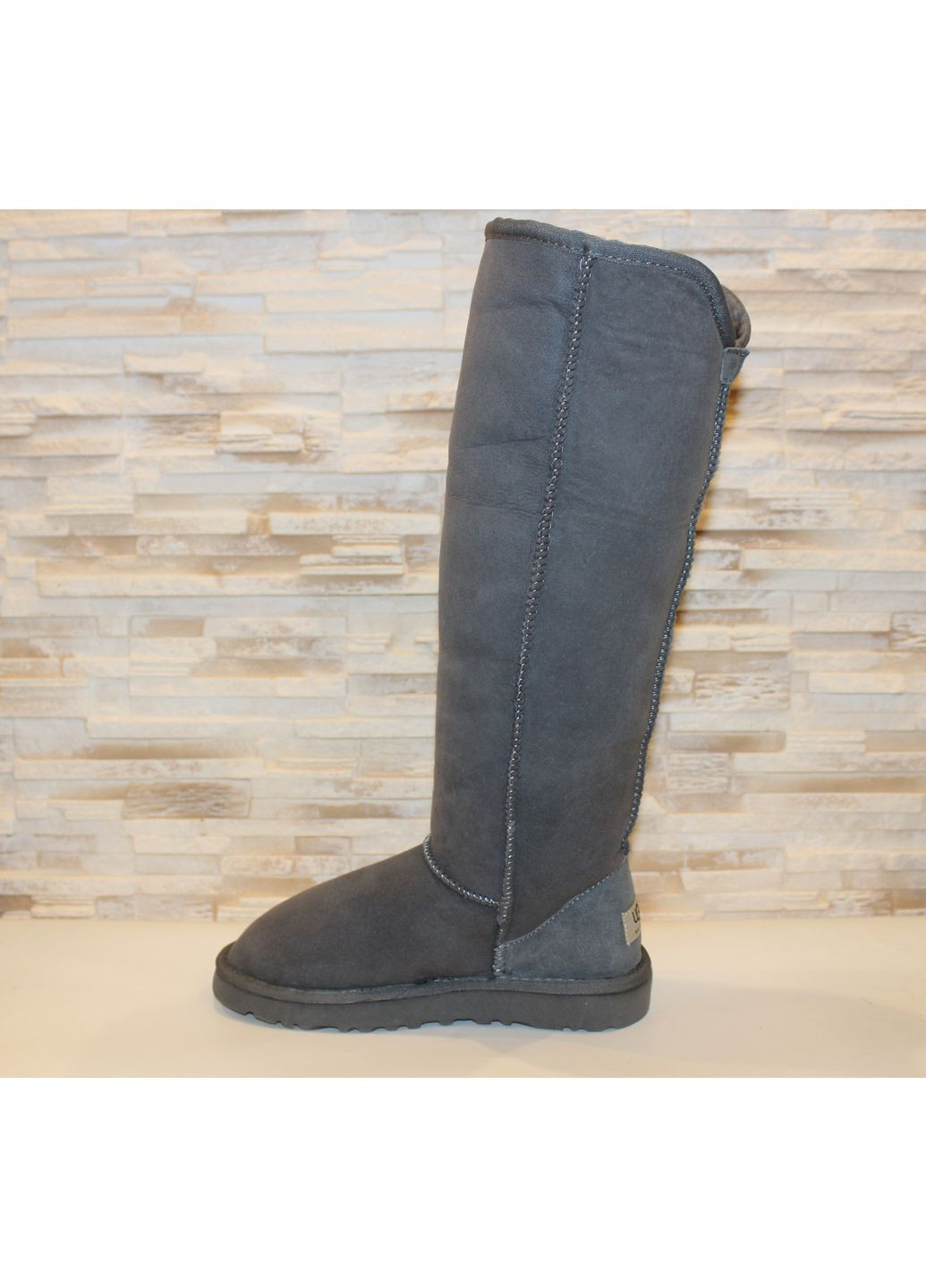 сірі натуральна замша No Brand Уггі жіночі зимові (362675841)