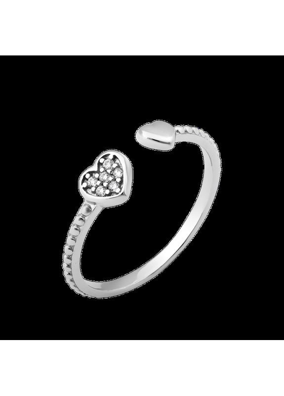 Каблучка Срібна на фалангу Поєднання двох Сердець із білими фіанітами No Brand (333705214)