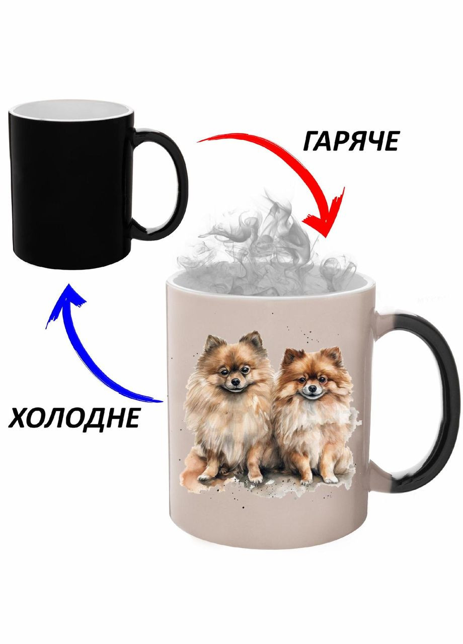 Чашка хамелон (кружка, чашка) Собака #011 Черная 330 мл No Brand (323472251)