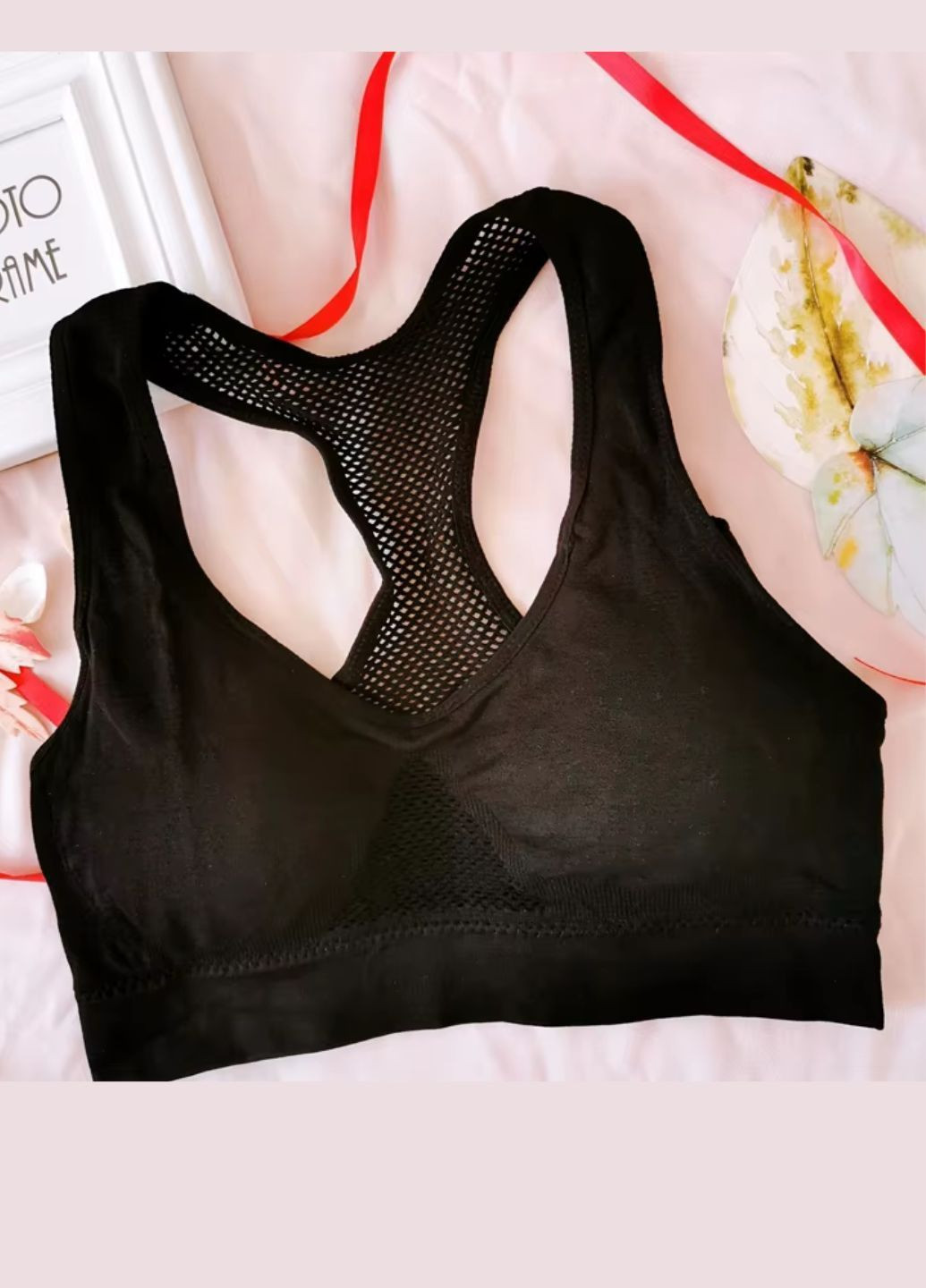 Топ жіночий боксерка з сіткою з поролоновими вставками No Brand (366074729)