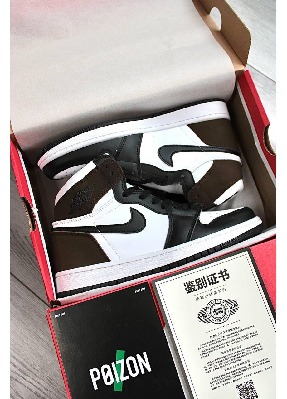 КРОССОВКИ ЖЕНСКИЕ NIKE AIR JORDAN 1 RETRO HIGH BROWN НАЙК АИР ДЖОРДАН No Brand белые демисезоны (367168054)