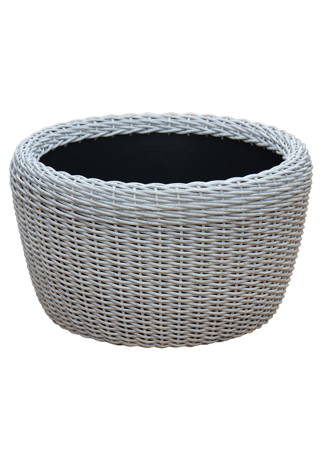 Кашпо большое 60 литров (горшок для цветов и растений), Вазон из искусственного ротанга ручной работы. Цвет Белая береза Handmade (329193732)