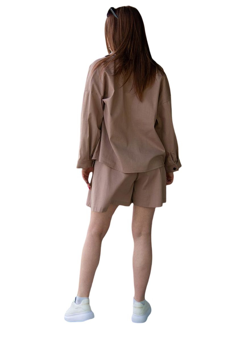 Женский костюм льняной весенний летний (рубашка+шорты) Україна (325489195)