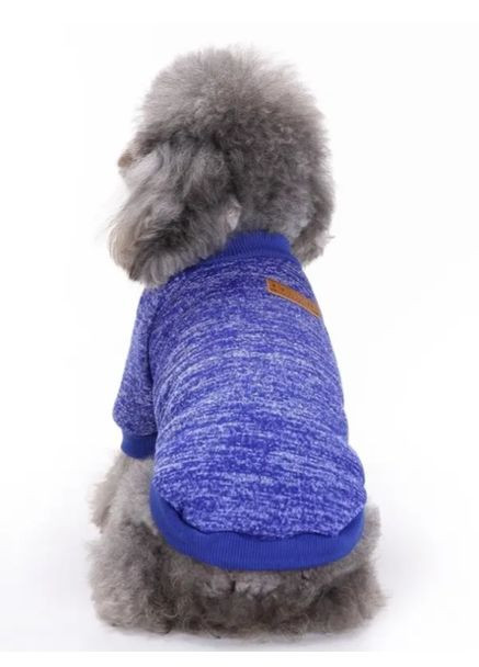 Кофта для собак та котів Navy Blue ряба синя A: 20 см B: 31 см C: 19 см X-7110 Ecotoys (276394223)