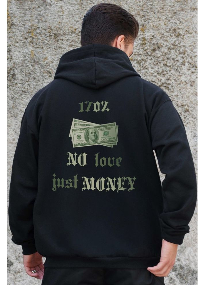 Утеплене зіп худі на флісі зіпер з принтом Dollar Kane Black Without (362441410)