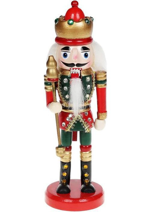 Статуэтка декоративная «Щелкунчик» 20см, деревянная, красный с зеленым. Bona (329894092)
