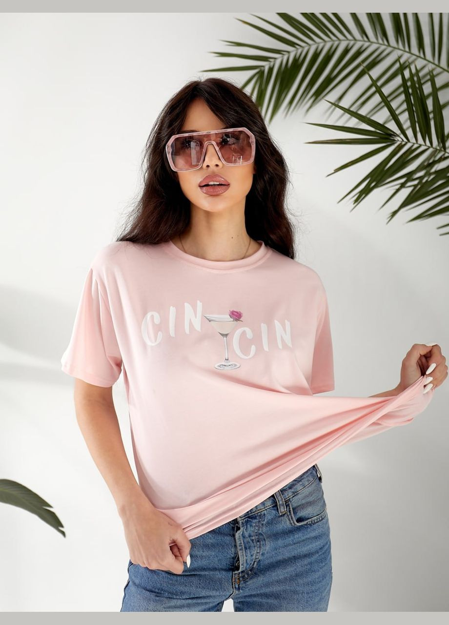 Жіноча футболка вільного крою з написом Avanti - (333655396)