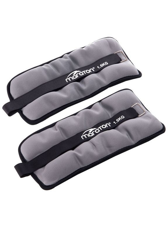 Обтяжувачі-манжети для рук та ніг Pro (2 x 1,5кг) (нейлон, пісок, чорний-сірий) (FI-3123-3) Maraton (361439773)