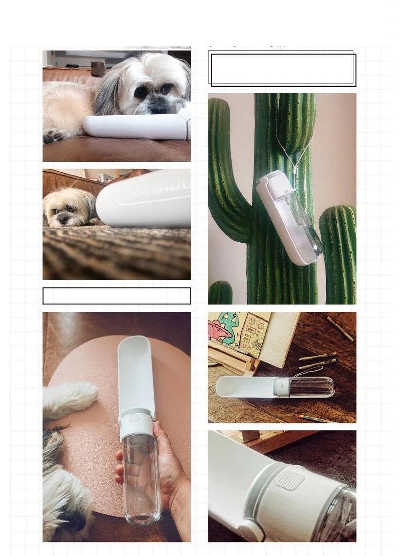 Портативна поїлка 420 мл, похідна пляшка для собак зі шнурком Білий Redminut (299915523)