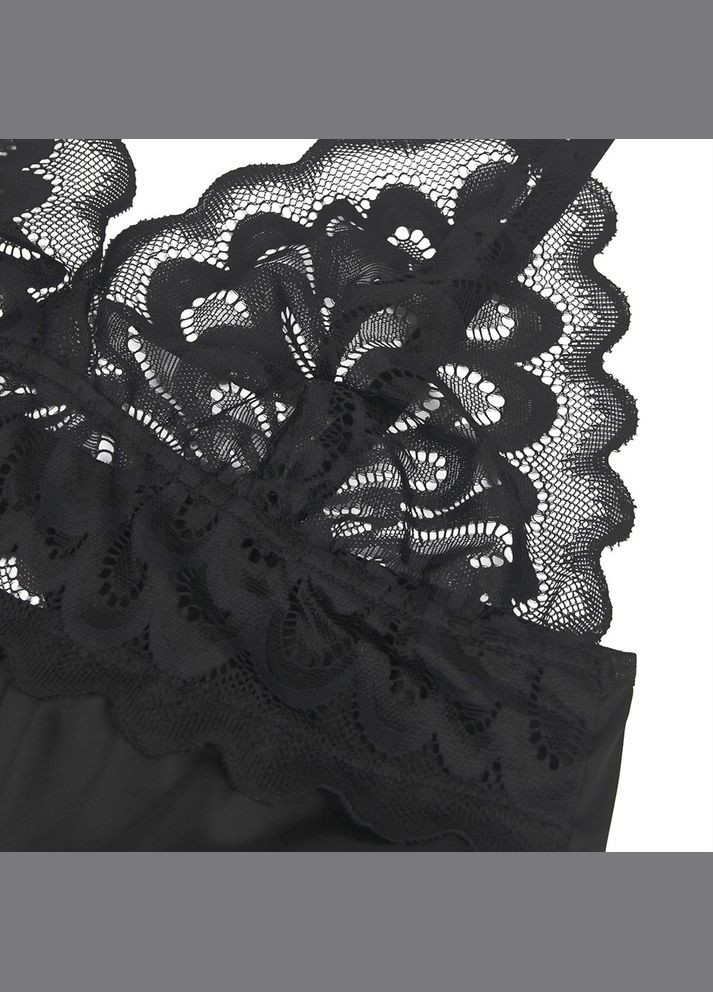 Чорний демісезонний мереживний пеньюар star night з трусиками, чорний, m No Brand
