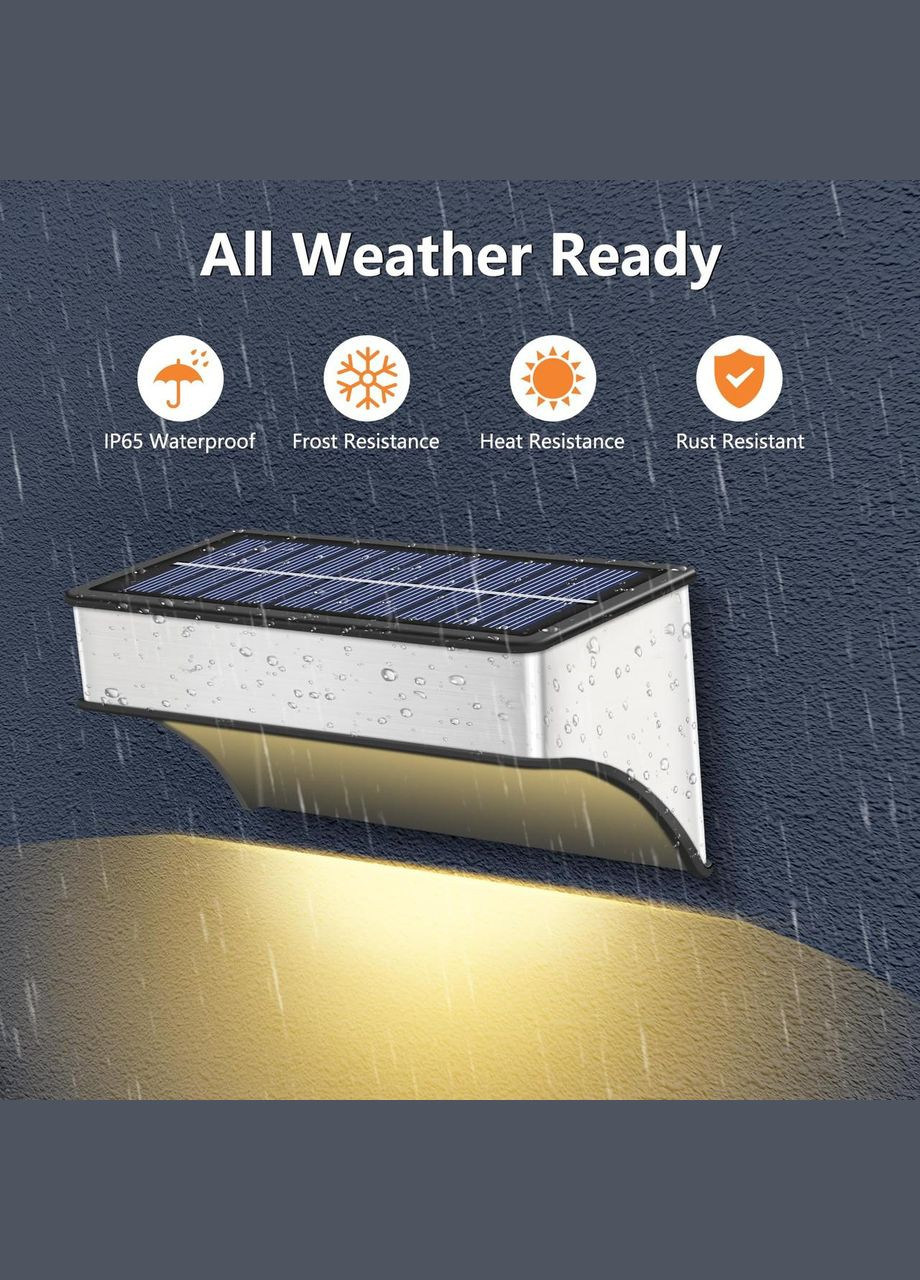 Набор 4шт. Уличный светильник на солнечной батарее для паркана и фасада Радуга, 11 цветов Po Fanu (325484018)