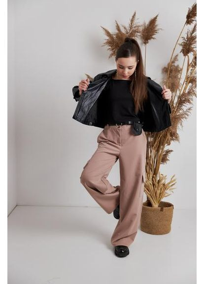 Коричневые кэжуал брюки Madlen