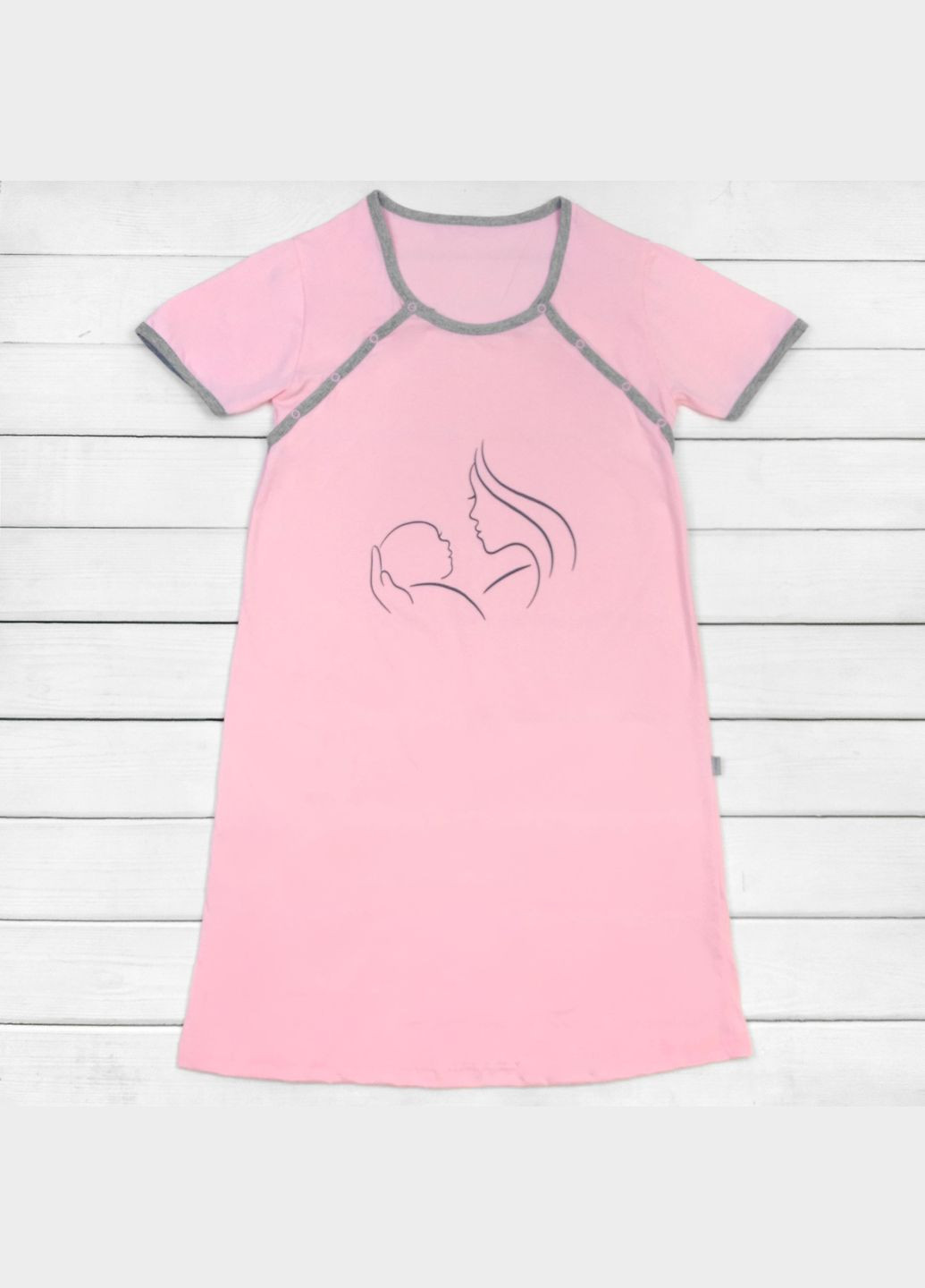 Жіноча сорочка з кнопками для годування Mom Рожевий dexter's (279760755)