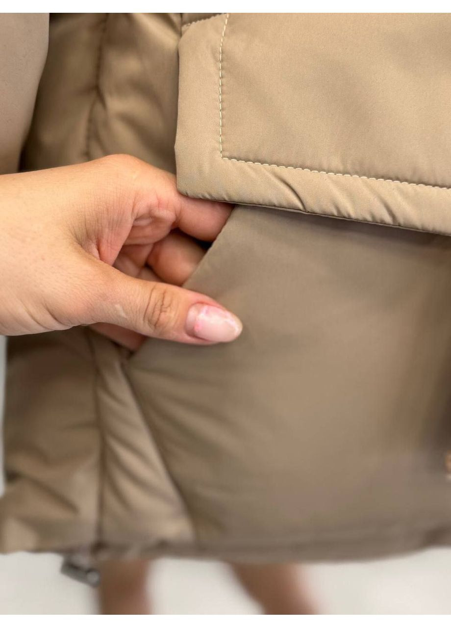 Бежева демісезонна куртка, колір бежевий No Brand