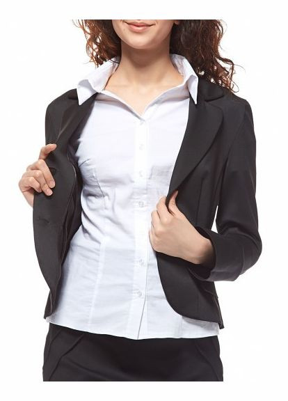 Черный женский полушерстяной жакет без подкладки ж05 2 Льва - демисезонный