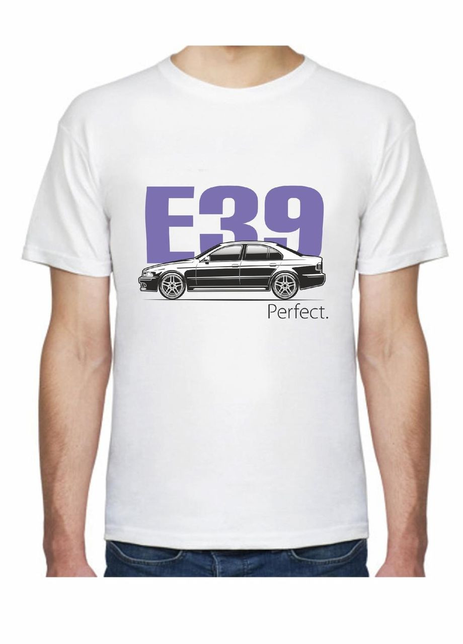 Белая мужская футболка с принтом bmw e39 perfect f 705139 белая Avtolife