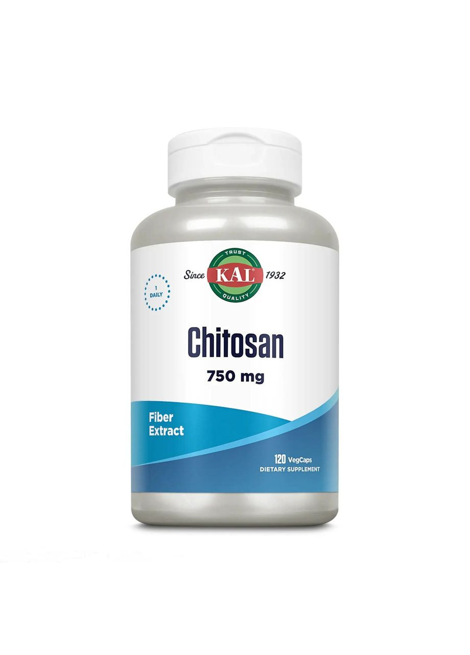 Хитозан 750 мг Chitosan клетчатка для похудения 120 вегетарианских капсул KAL (292728040)