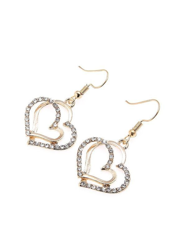 Комплект украшений золотистый с цирконами No Brand Жіночий комплект прикрас (364261591)