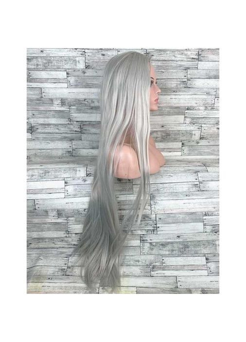 Перука рівна аніме довжина 100 см без чубчика "Попільний". Жіноча перука без чубчика довга China (360604133)